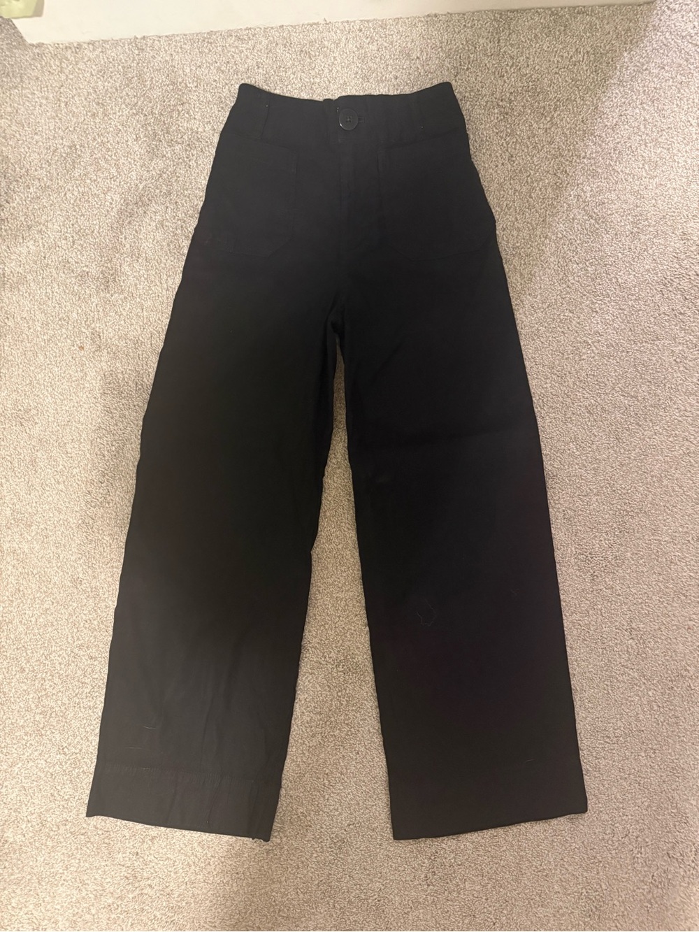 Anthropologie Maeve “The Collette” Black Cropped Wide-Leg Pants